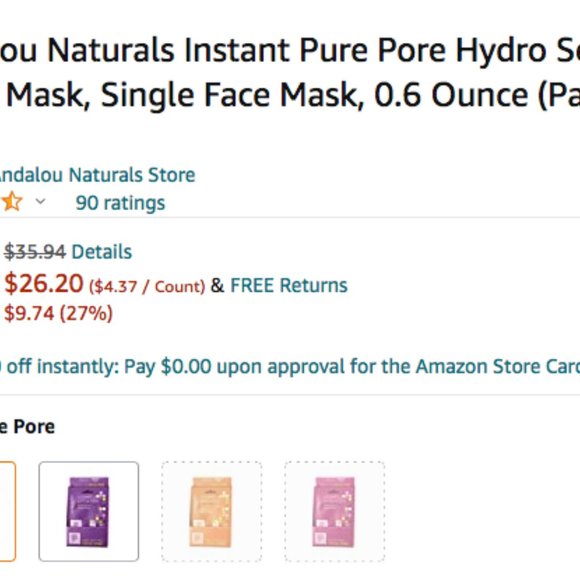 Andalou Naturals Instant Pure Pore Facial Sheet Mask (set of 6) - Picture 7 of 7